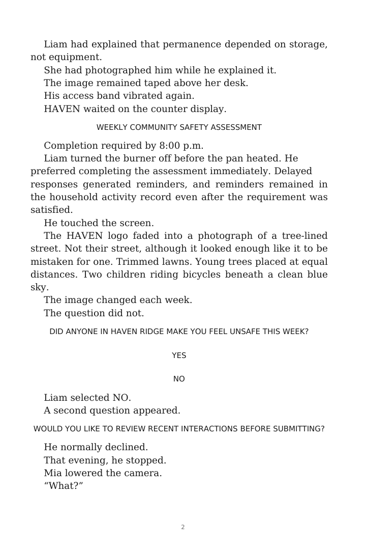 Corrected printed page 2 beginning with the complete two-line paragraph